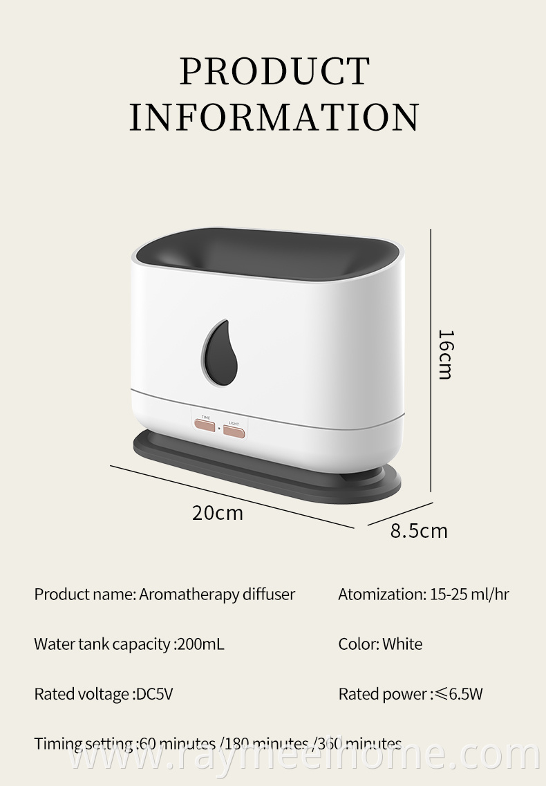 USB 200ml Aroma Essential Oil Diffuser Flame Air Humidifier Aroma Diffuser